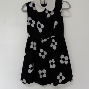 Elegant Black and White Floral Dress
